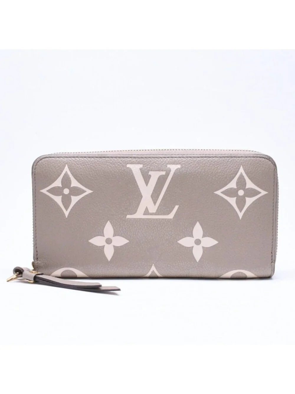 Louis Vuitton Monogram Empreinte Zippy Wallet Beige Ivory Gold